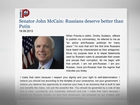 McCain turns to 'Pravda' to respond to Putin