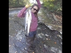Steelhead fishing video:  Abby's first steely in four mile creek Erie PA