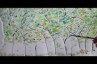 Trees in the Wind Watercolour Panoramic Painting Custom Order Artwork