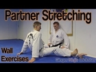 Partner Stretching - Wall Exercises (Get High Kicks/Splits)