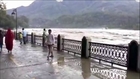 Uttarakhand Flood 2013 - Dangerous Heightened views of the Ganga from Marine Drive of Rishikesh